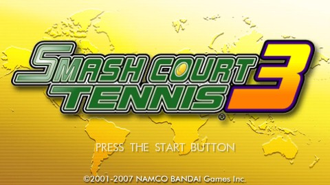 Smash Court Tennis 3 title screen for PSP